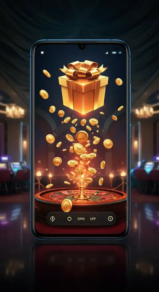 Interface de Prince Ali Casino affichant une offre de bonus de bienvenue de 200% avec des symboles de richesse et de jeu.